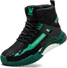 Lightweight Work Safety Steel Toe Sneakers, Durable Breathable Light Construction Tennis Shoes