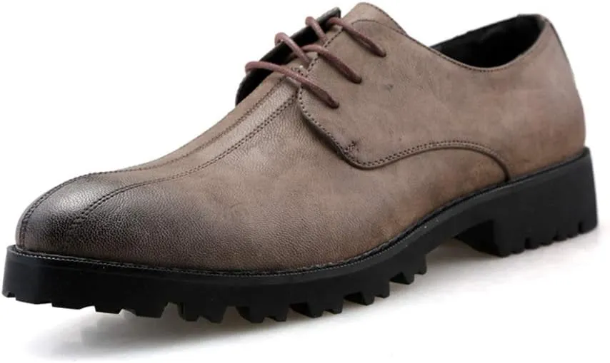 Men's Business Oxford Casual Chic Classic Outsole Antiskid and Breathable Embossed PU Leather Formal Shoes