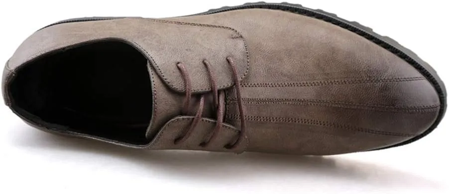 Men's Business Oxford Casual Chic Classic Outsole Antiskid and Breathable Embossed PU Leather Formal Shoes