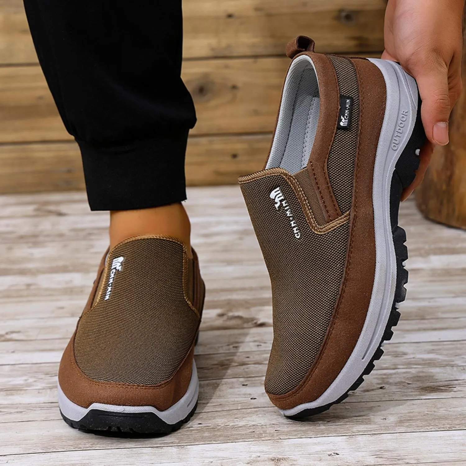 Men’s Casual Sneakers Slip-On – Breathable Mesh Loafers for Walking & Driving, Anti-Slip & Durable Sole, Comfortable Boat Shoes for Work & Daily Wear