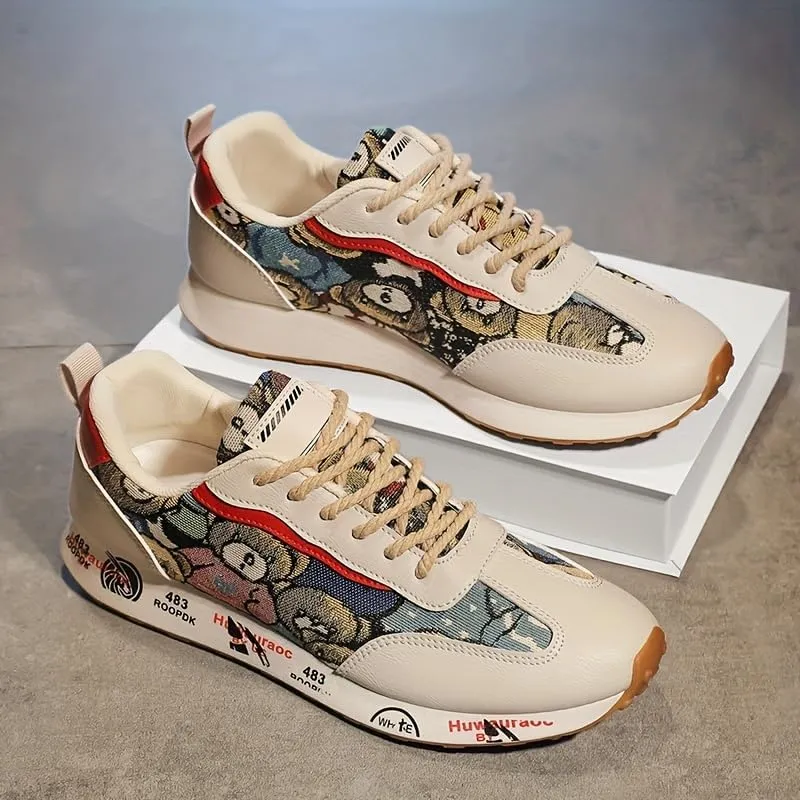 Men's Fashion-Forward Low-Top Platform Skateboard Shoes - Durable, Lightweight & Non-Slip, with Flexible Rubber Sole & Secure Lace-Up Fit
