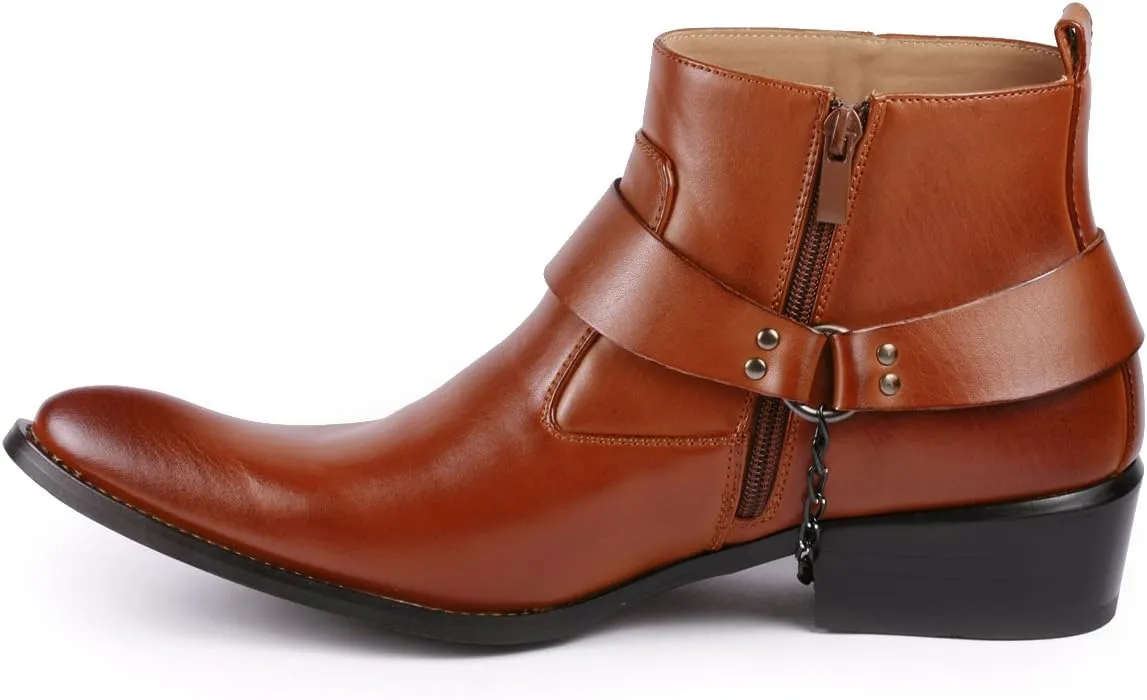 Metrocharm Diego-03 Men's Belt Chain Strap Western Cowboy Boots