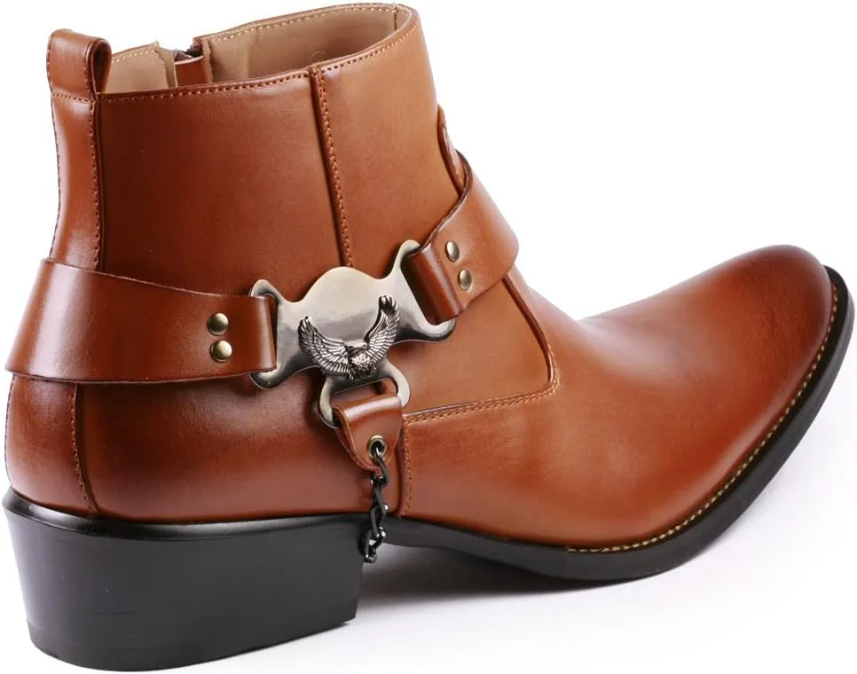 Metrocharm Diego-03 Men's Belt Chain Strap Western Cowboy Boots