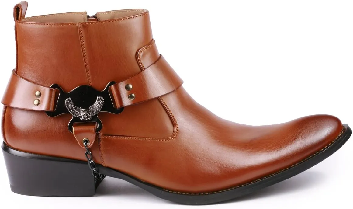 Metrocharm Diego-03 Men's Belt Chain Strap Western Cowboy Boots