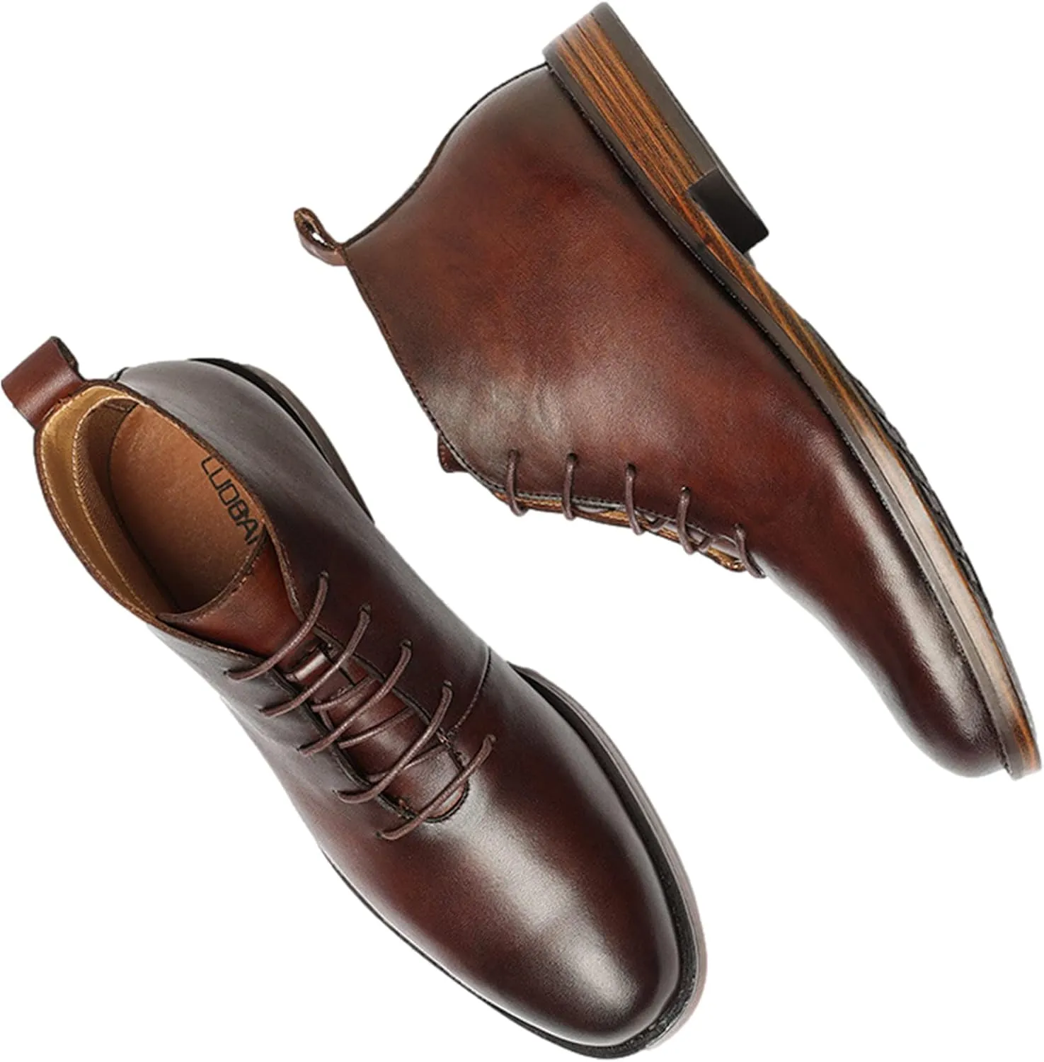 rismart Dress Stylish Boots Men Leather Ankle High Winter Shoes