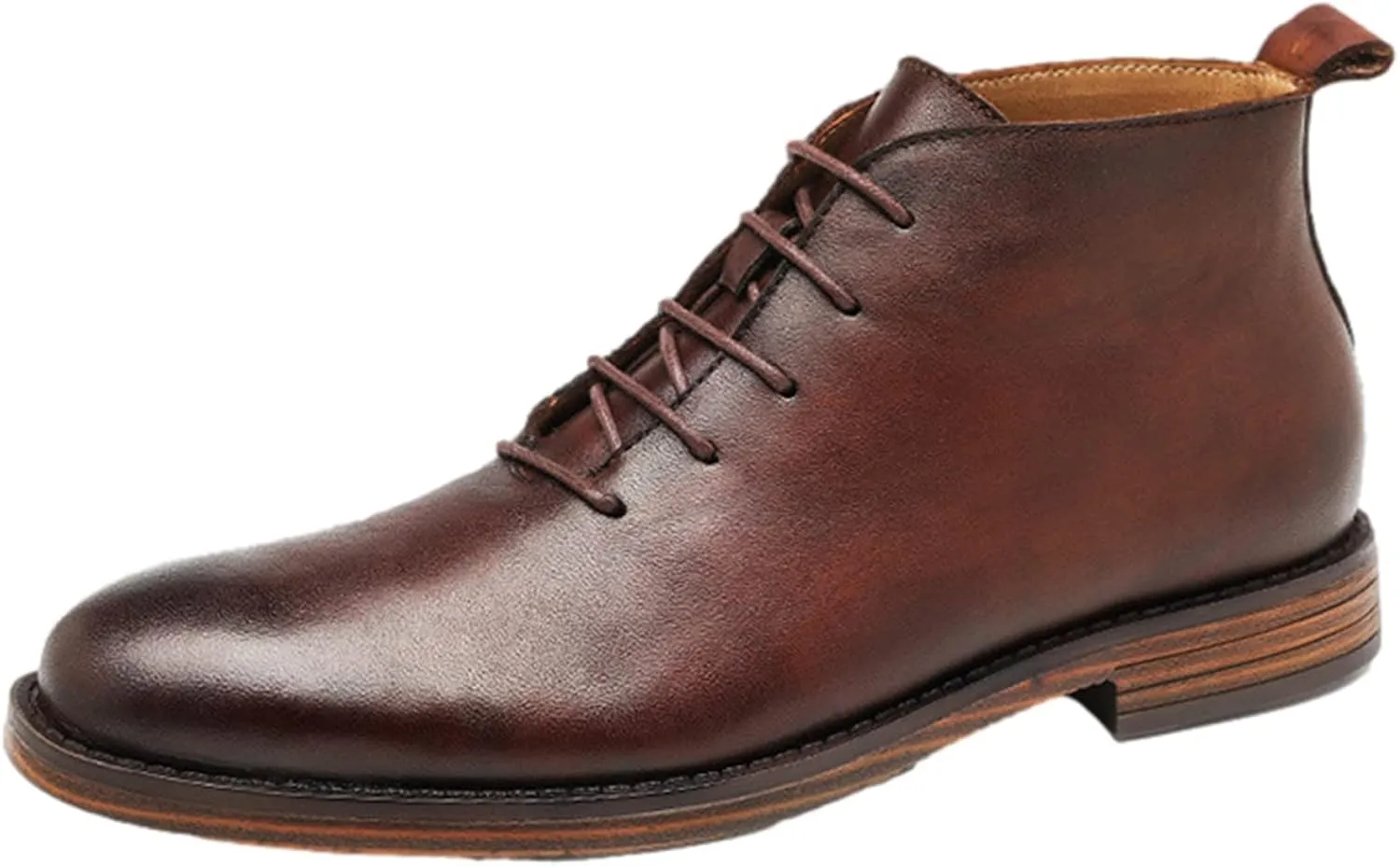 rismart Dress Stylish Boots Men Leather Ankle High Winter Shoes