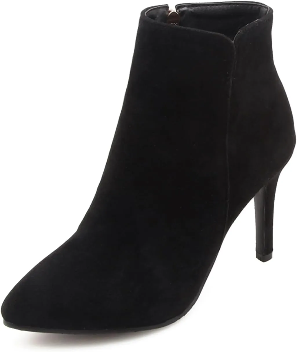 Women's Classic Pointed Closed Toe Booties High Stiletto Heeled Shoes Classic Work Church Ankle High Boots Formal Occasion Concise Comfortable Pumps Dress Side zipper Party Daily Wear Heels