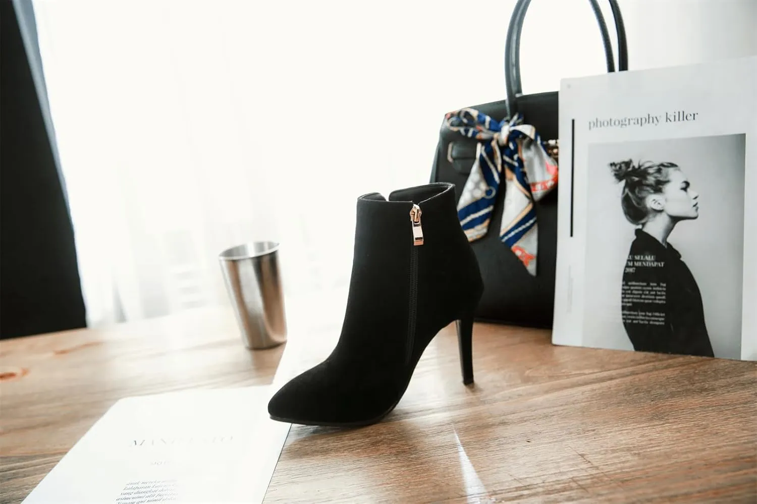 Women's Classic Pointed Closed Toe Booties High Stiletto Heeled Shoes Classic Work Church Ankle High Boots Formal Occasion Concise Comfortable Pumps Dress Side zipper Party Daily Wear Heels