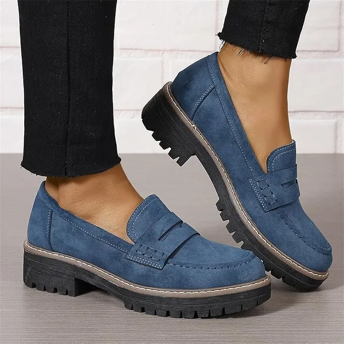 Womens Loafers Shoes Platform Chunky Penny Loafer Women's Slip-on Loafers Comfort Casual Fashion Business Work Shoes Casual Walking Flats Dress Shoes
