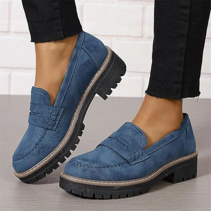 Womens Loafers Shoes Platform Chunky Penny Loafer Women's Slip-on Loafers Comfort Casual Fashion Business Work Shoes Casual Walking Flats Dress Shoes