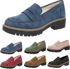 Womens Loafers Shoes Platform Chunky Penny Loafer Women's Slip-on Loafers Comfort Casual Fashion Business Work Shoes Casual Walking Flats Dress Shoes