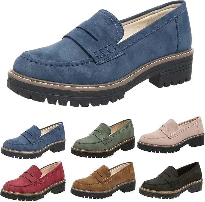 Womens Loafers Shoes Platform Chunky Penny Loafer Women's Slip-on Loafers Comfort Casual Fashion Business Work Shoes Casual Walking Flats Dress Shoes